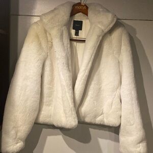 Small white faux velvet jacket